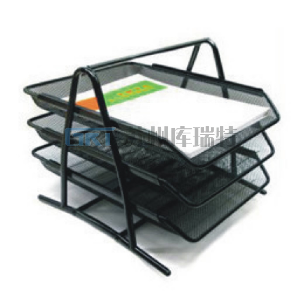 得力9181三层铁网收纳文件座架